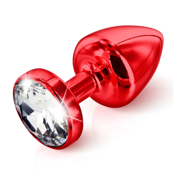 SexShop - Zdobiony plug analny - Diogol Anni Butt Plug Round Red 30 mm Okrągły Czerwony