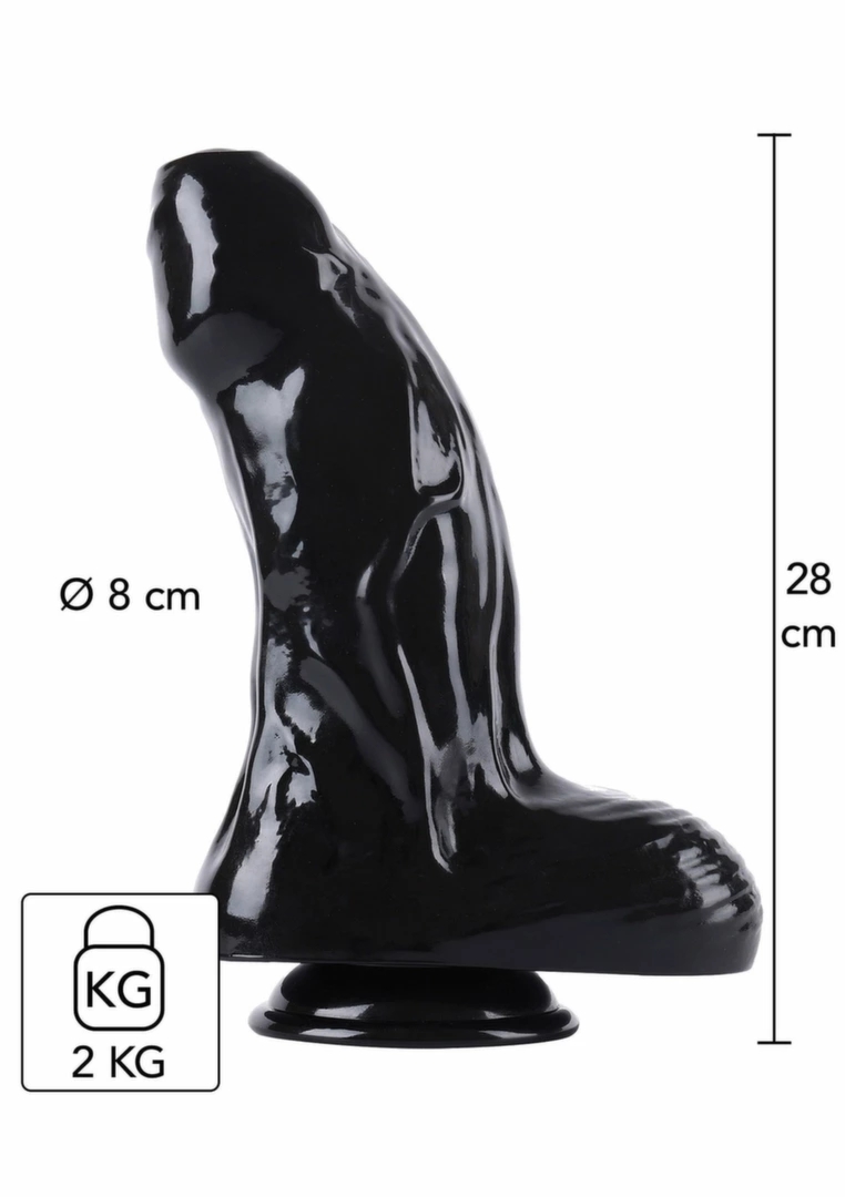 HIDDEN DESIRE Extreme Dong Xtra Thick 28 cm model XXL, szeroka podstawa, gładki PVC