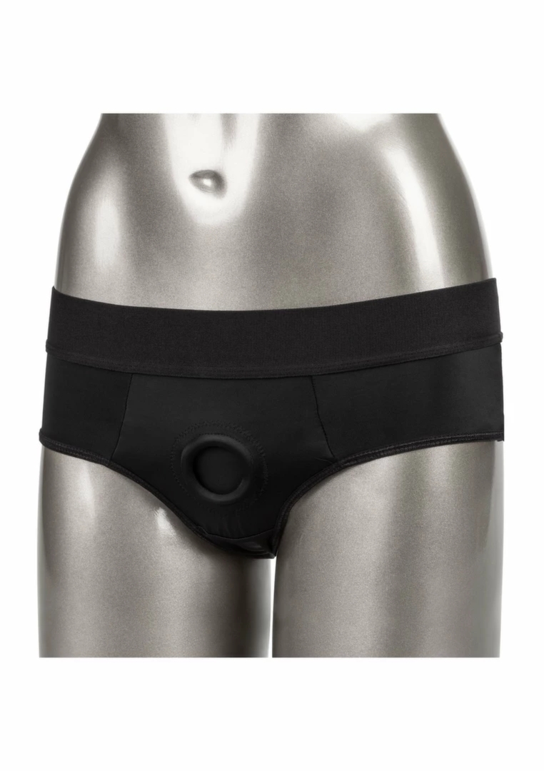 CalExotics Her Royal Harness Backless Brief L/XL komfortowy pas intymny, O-ring, czarny