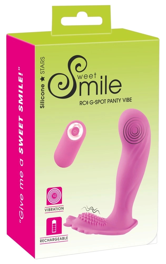Sweet Smile G-Spot Panty Vibe – Wibrator z pilotem, 10 trybów, anatomiczny, 11,7 cm, USB