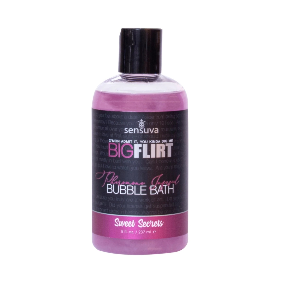 Sensuva Big Flirt Bubble Bath Sweet Secrets – płyn do kąpieli z feromonami, 237ml, olejki eteryczne