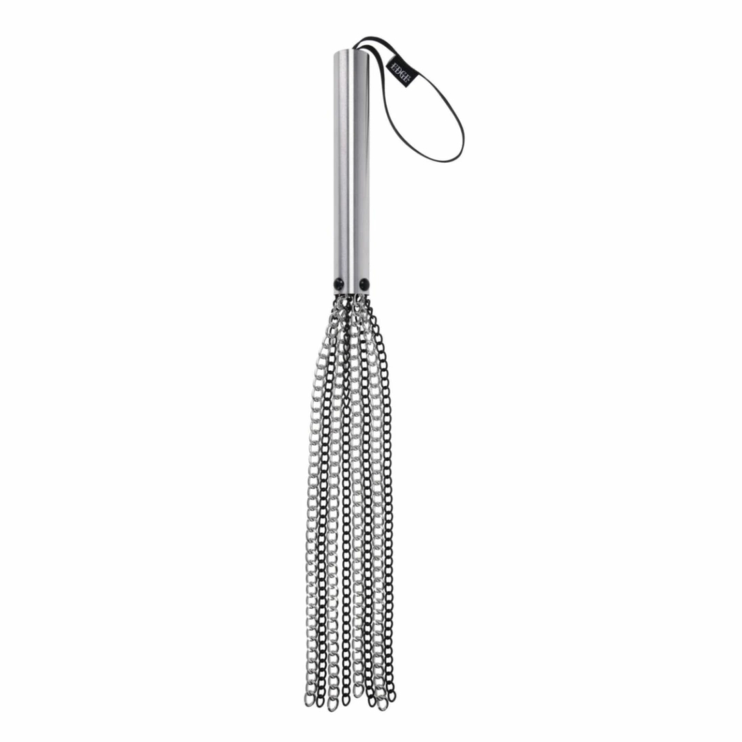 Sportsheets Edge Chain Flogger Black – bat z metalowymi łańcuchami, metalowa rękojeść, 70 cm