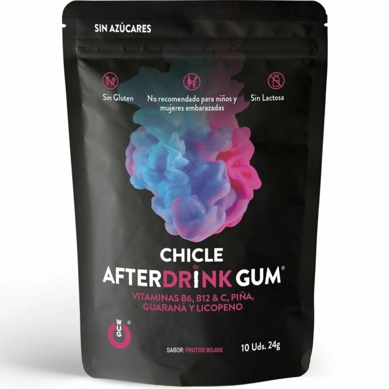 WUG GUM After Drink guma cytrynowo-ananasowa 10 sztuk – suplement z witaminami i ekstraktem z guarany