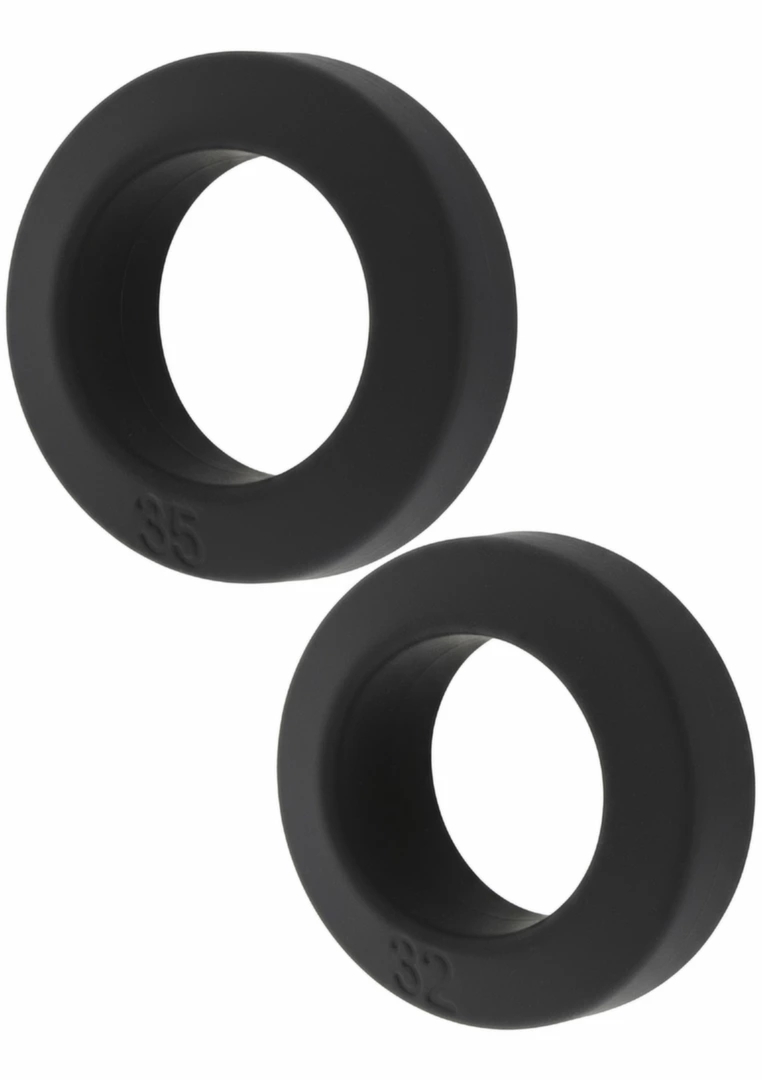 Double Stackers C-Rings 2 Pcs Set M silikonowe pierścienie wsparcia, średni rozmiar, czarny