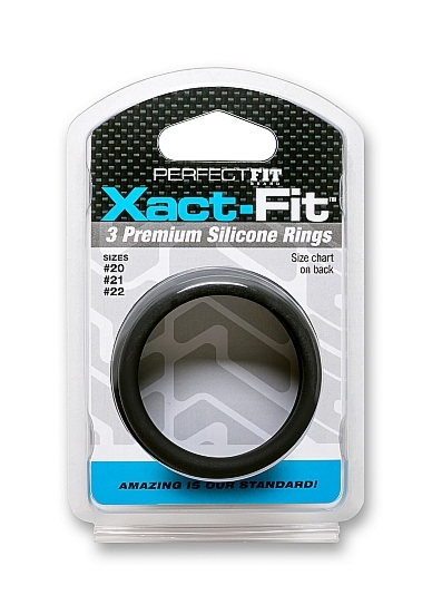 Zestaw 3 silikonowych pierścieni na penisa Xact-Fit L-XL (Zestaw bardzo duży) - CR-93B