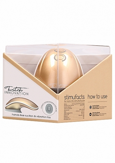 SSĄCY MASAŻER łechtaczki WIBRUJĄCY - Hands - free Suction & Vibration Toy - Gold