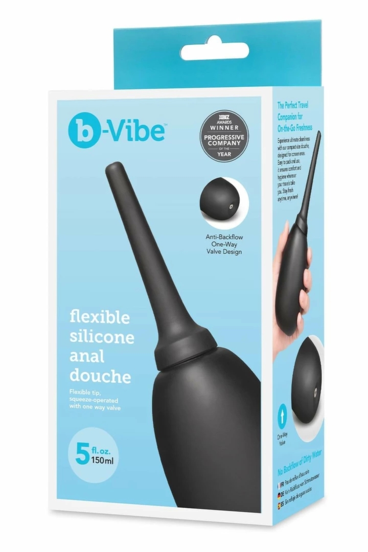 b-Vibe Flexible Silicone Anal Douche higieniczna pompka silikonowa z elastyczną końcówką 150 ml