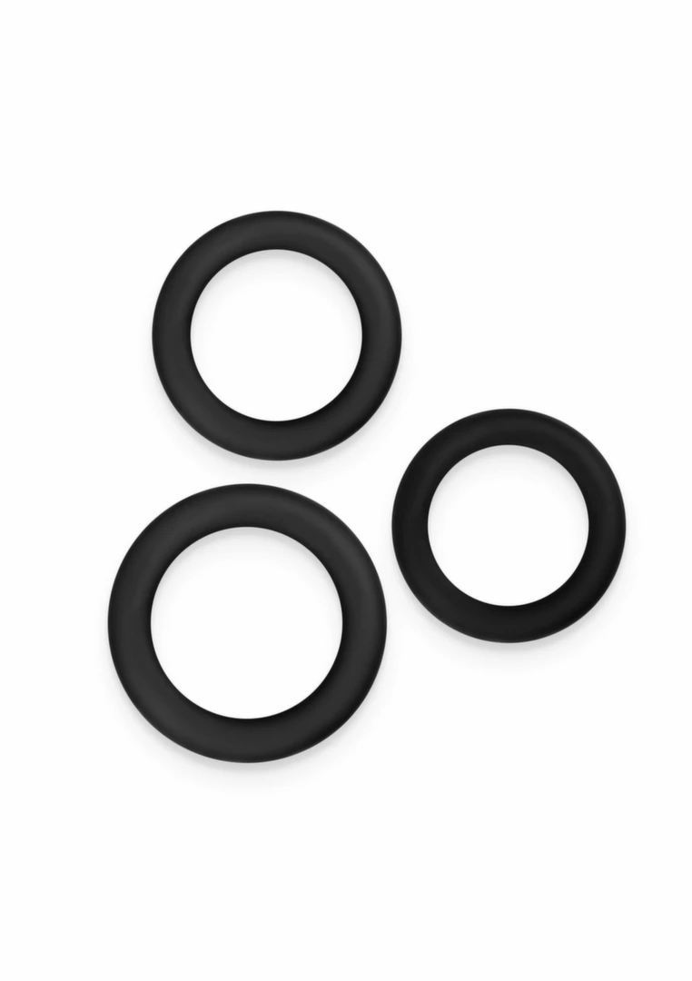 Renegade 3pc Slim Rings silikonowe pierścienie elastyczne, 3 rozmiary, czarne