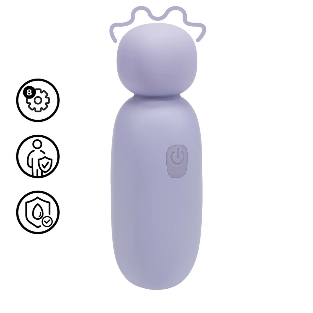 Mochi Mini Chunky Wand Lavender – kompaktowy masażer silikonowy, 8-funkcyjny, ergonomiczny
