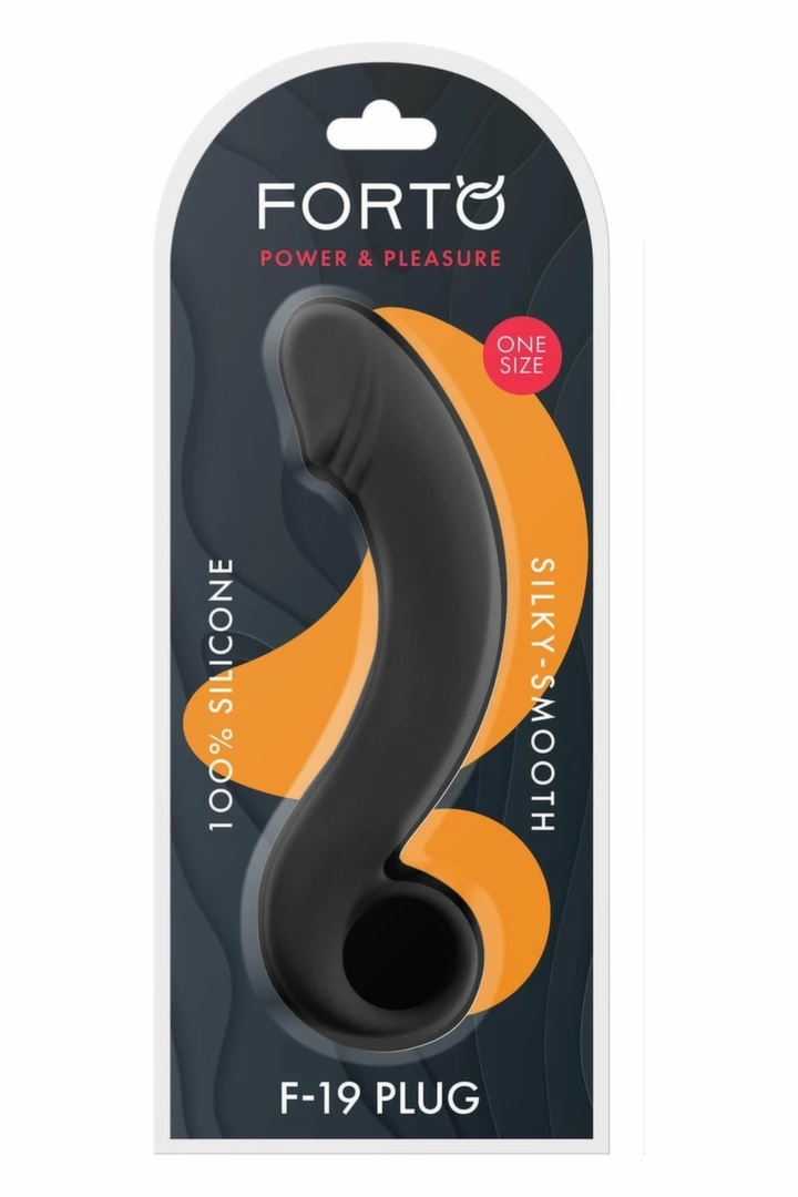 FORTO F-19 Plug Black silikonowy anatomiczny model z uchwytem, czarny
