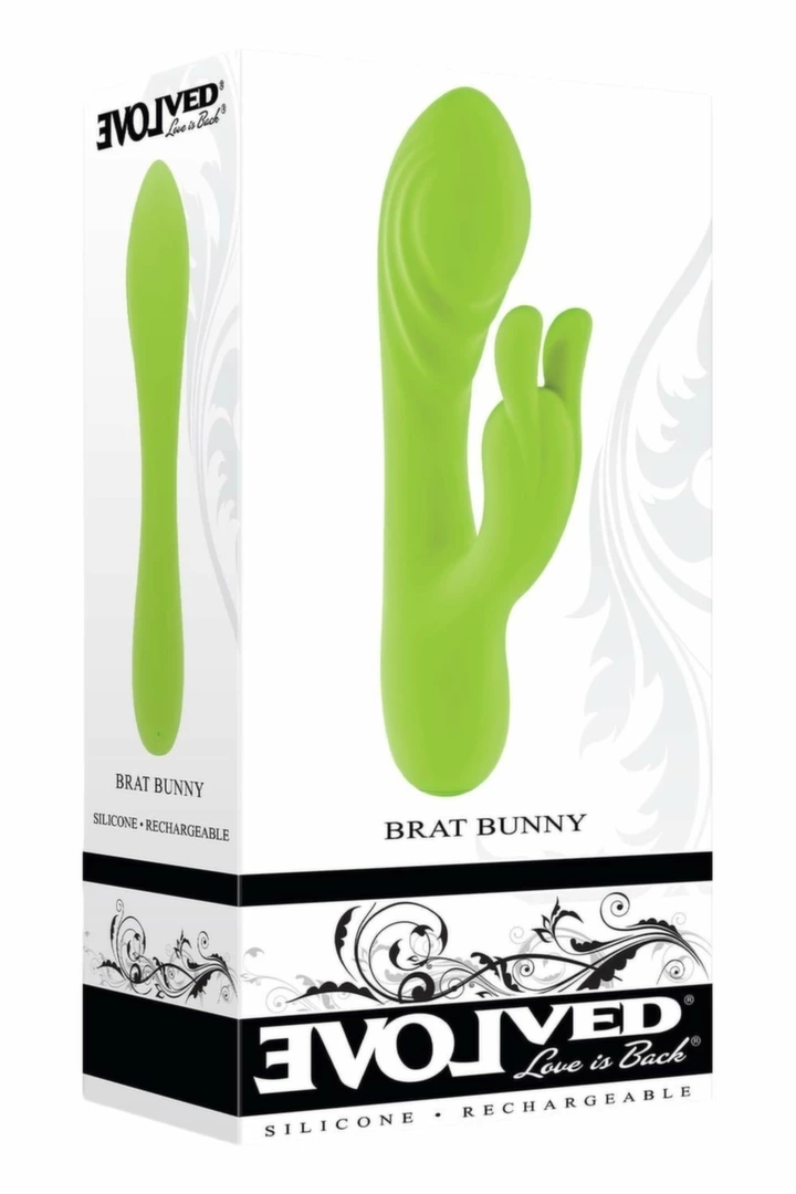 EVOLVED Brat Bunny zielony wibrator kroliczek, 2 silniki, 10 trybów, wodoodporny