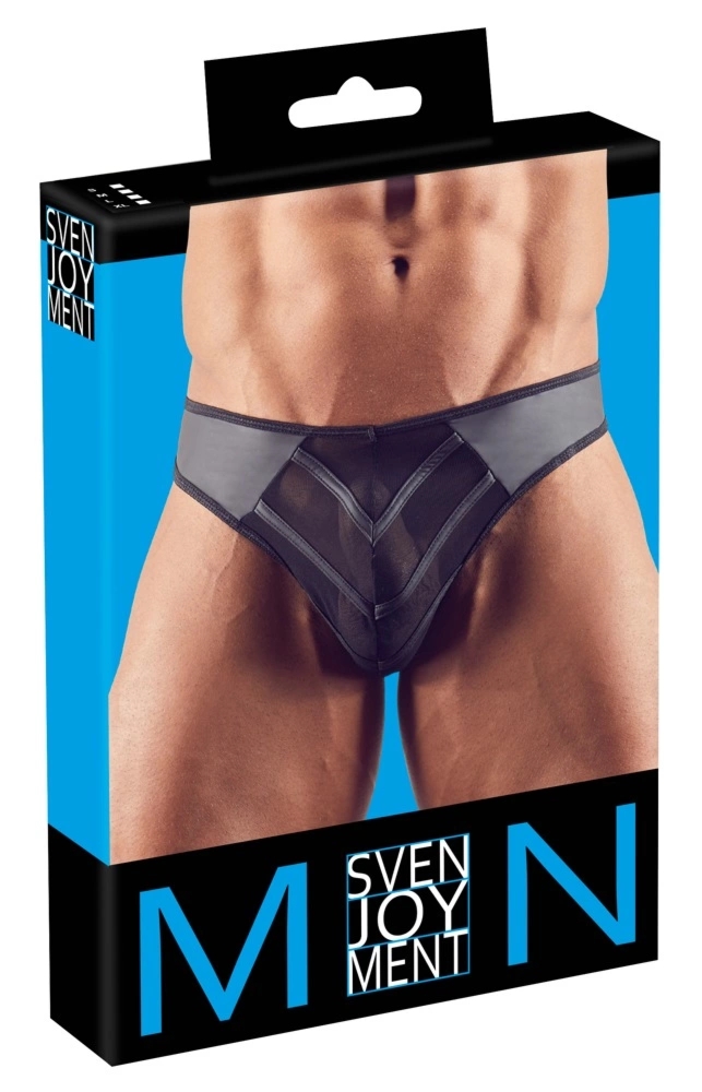 Svenjoyment Stringi Męskie Rio czarny matowy połysk S – powernet, ergonomiczny krój