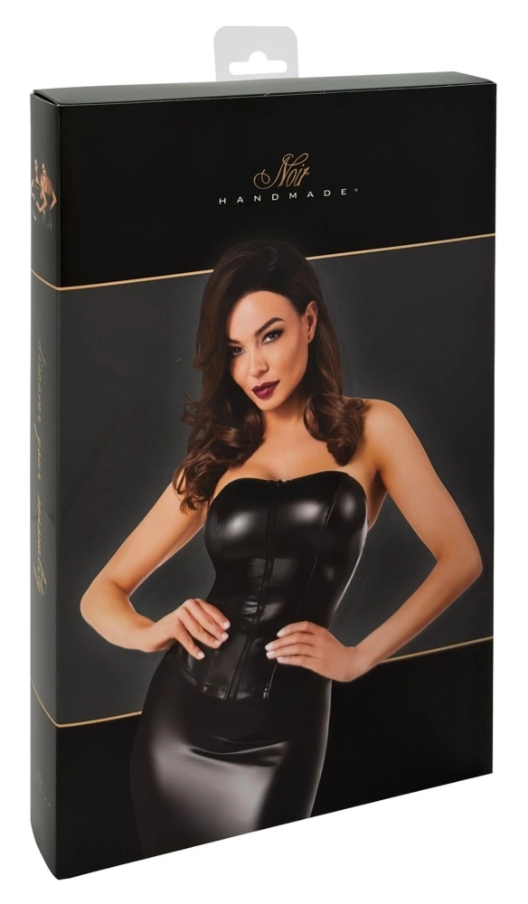 Noir Orgia Exclusive gorset czarny M dopasowany, odpinane ramiączka, zamek z przodu