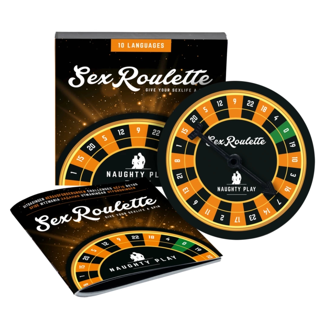 Tease & Please Sex Roulette Naughty Play – gra planszowa dla par, 24 wyzwania, kompaktowa
