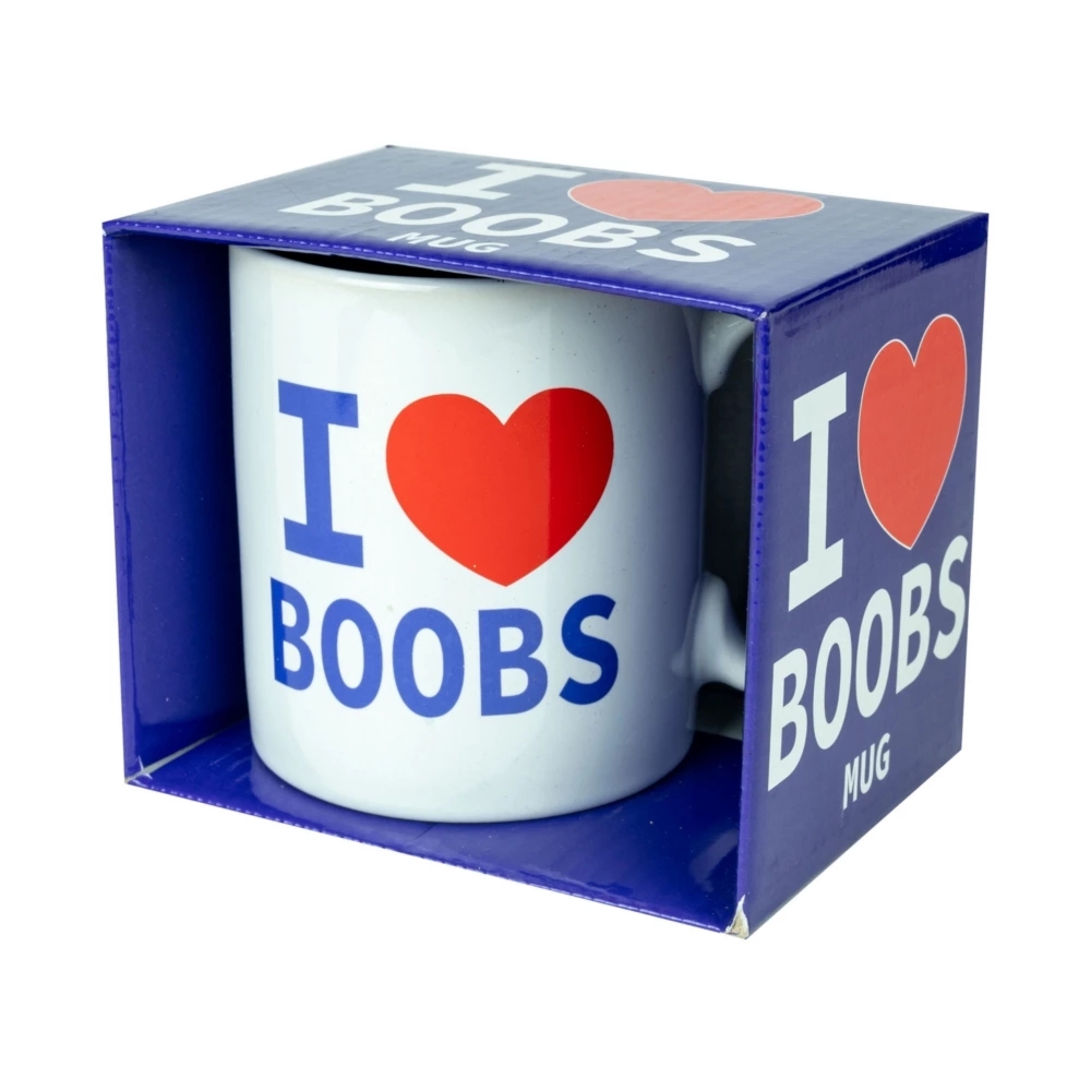 Happy Jackson Kubek Ceramiczny I Love Boobs 400ml Biały Oryginalny Prezent