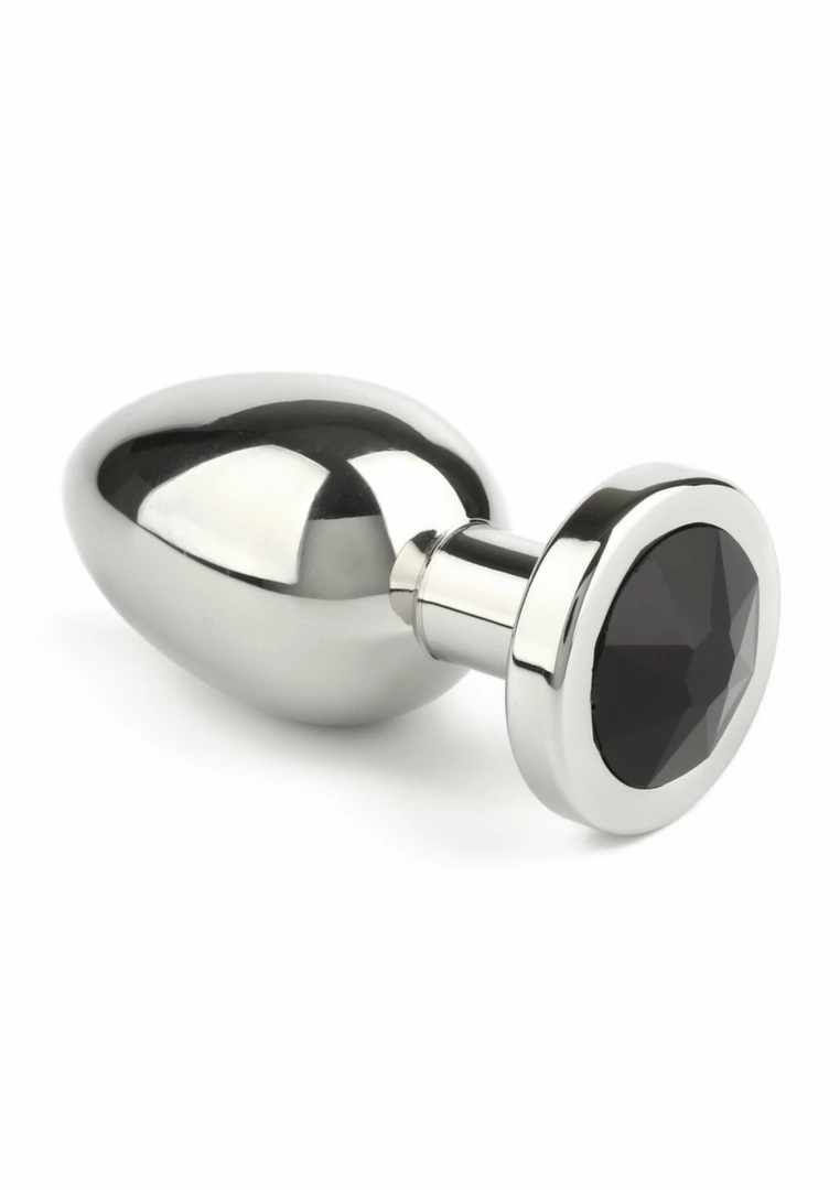 Mr. Steel Jeweled Plug Small stalowy z kryształem dekoracyjnym, rozmiar S