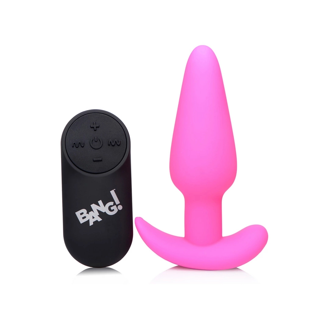 XR Brands BANG Toy silikonowy korek analny z pilotem, 21 trybow, wodoodporny, czarny
