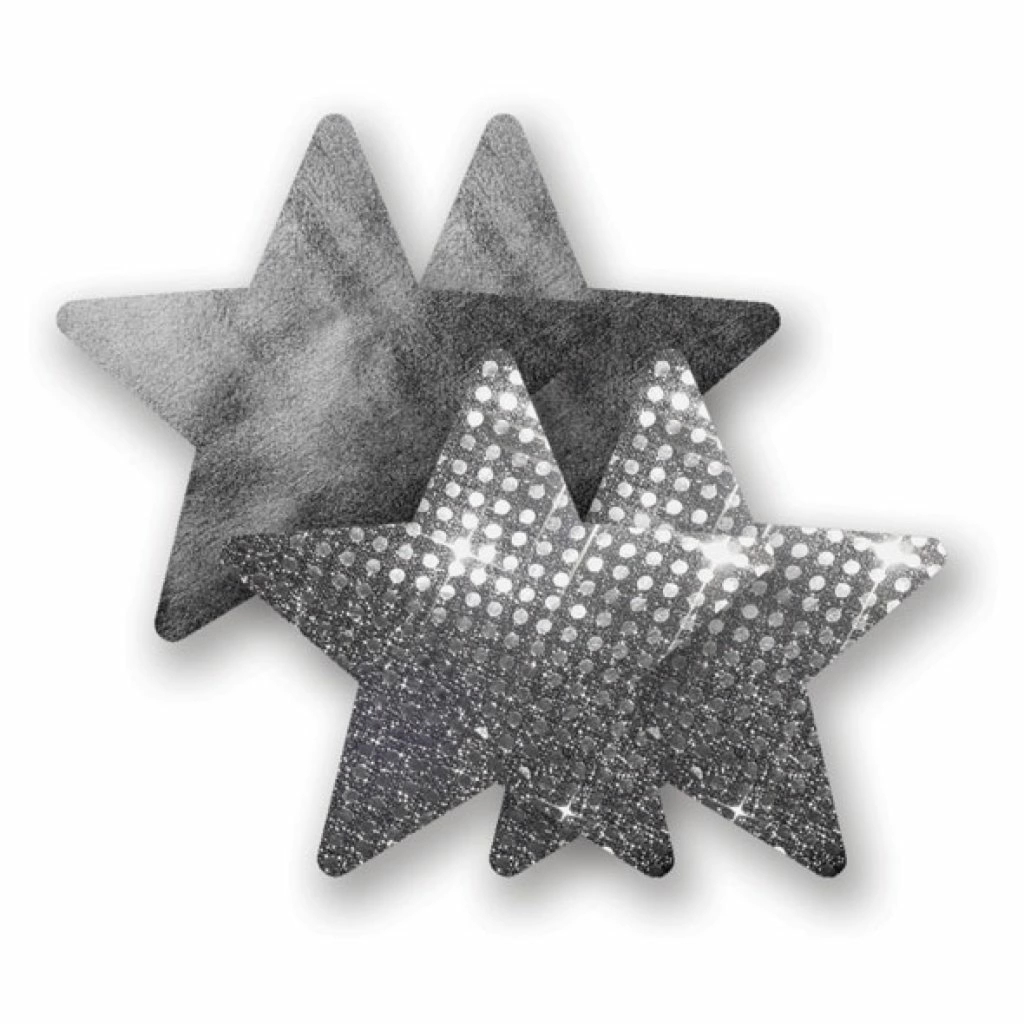 Nippies Solid Nightfever Star – naklejki ochronne B, 2 pary, czarne i srebrne, elastyczna tkanina
