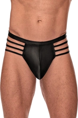 Male Power Cage Matte LXL stringi męskie czarne z systemem pasków i matowym wykończeniem