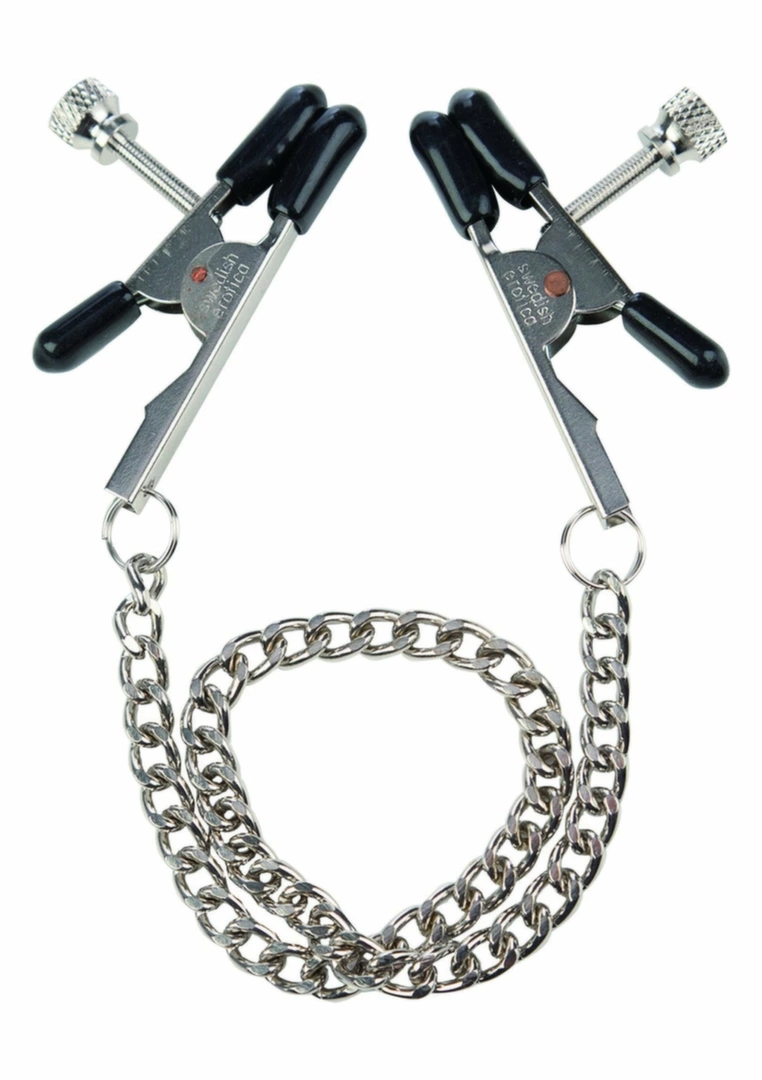 CalExotics Bull Nose Nipple Jewelry – regulowane zaciski z łańcuszkiem, miękkie końcówki PVC