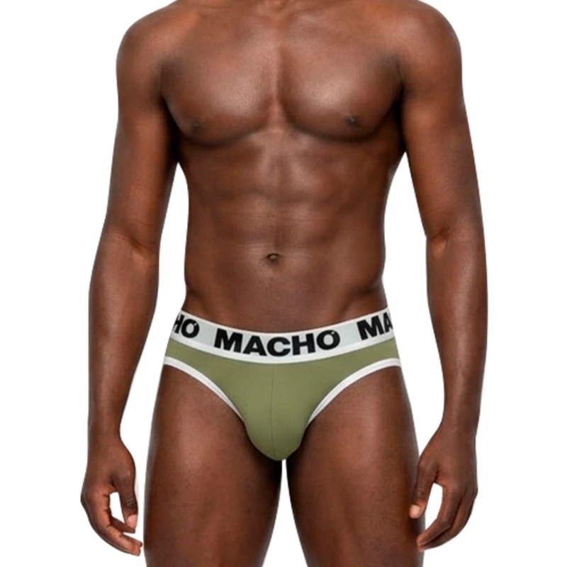 MACHO MCH013 Military Green Slip L – slipy męskie Lycra, anatomiczny krój, push-up, oddychające