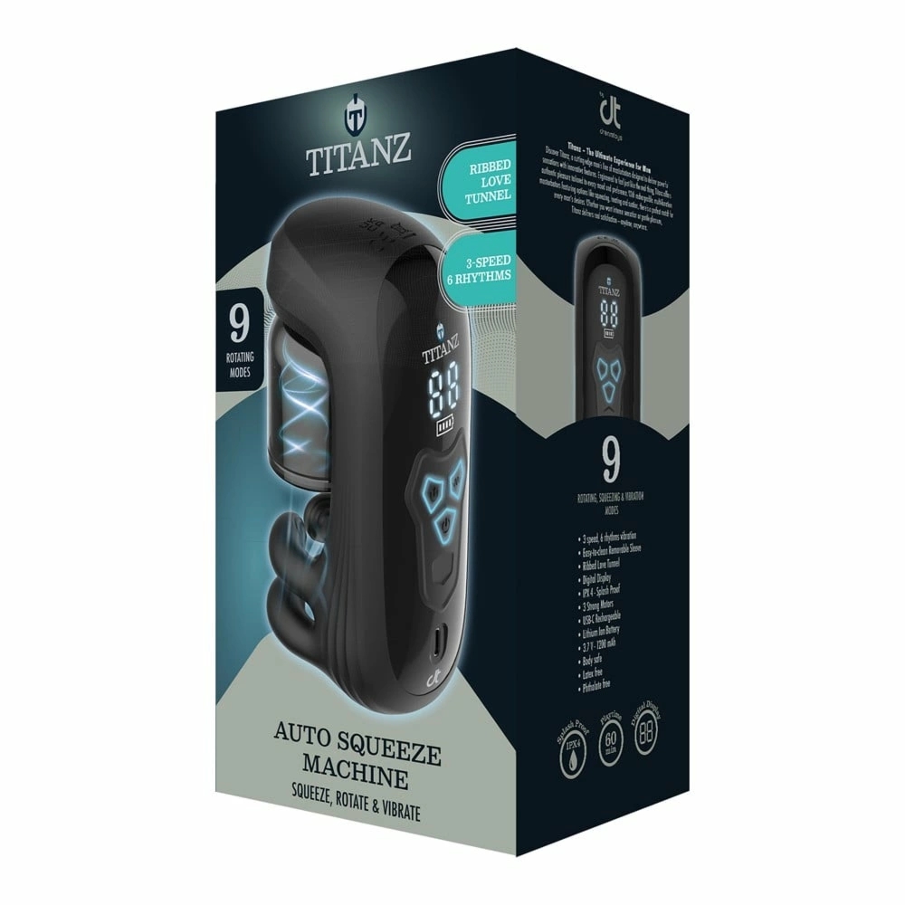 Titanz Auto Squeeze Machine model z cyfrowym wyświetlaczem, 9 trybów ucisku i rotacji