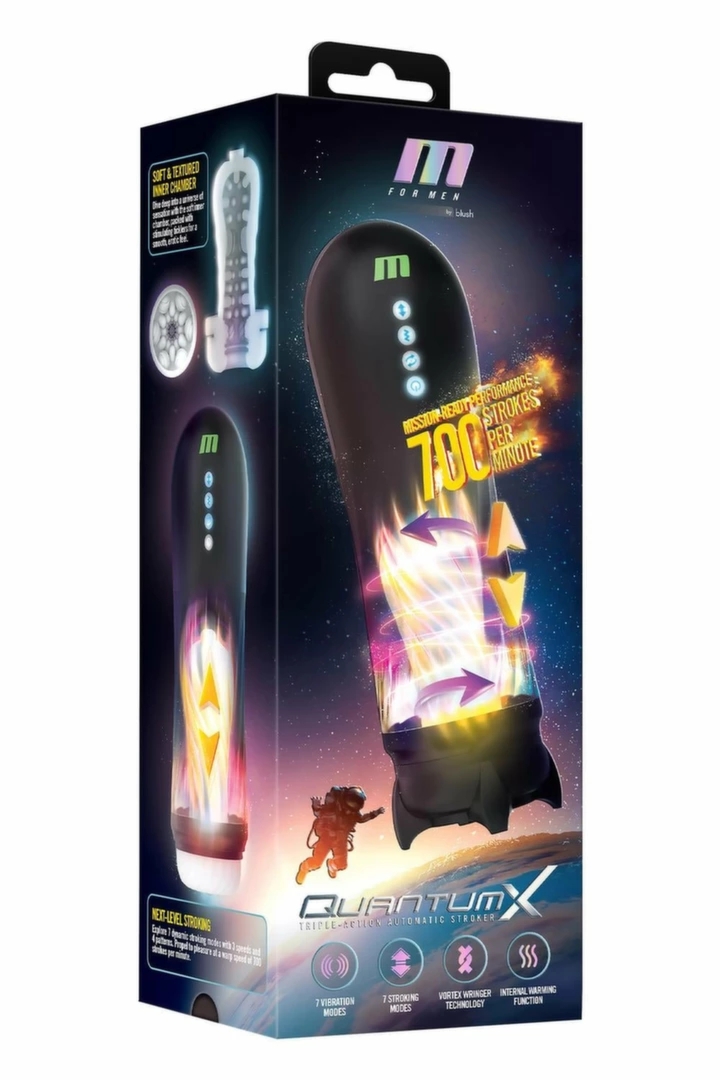 M FOR MEN Quantum X automatyczna maszyna intymna z podgrzewaniem, Vortex, 7 trybów, USB-C, 32,3 cm