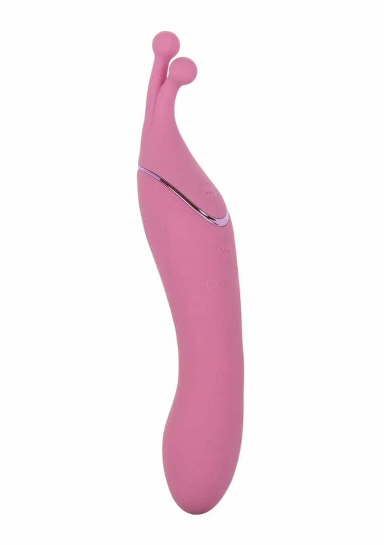 CalExotics Tempt And Tease Kiss dwustronny masażer wibracyjny 7 trybów, silikonowy, fioletowy