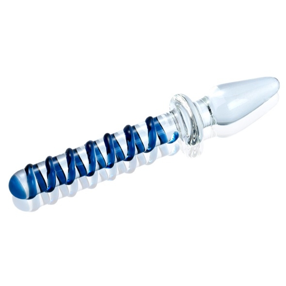 SexShop - Szklane dildo i plug analny Max Passion - Glass Dildo Blue