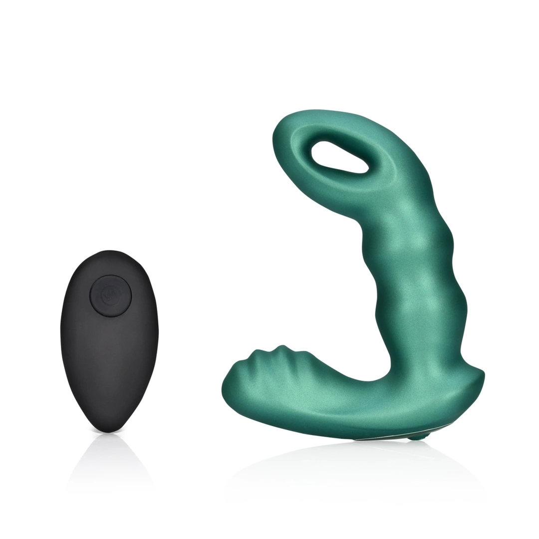 Ouch! Beaded model anatomiczny z pilotem, masażer prostaty, zielony, 10 programów, silikon medyczny