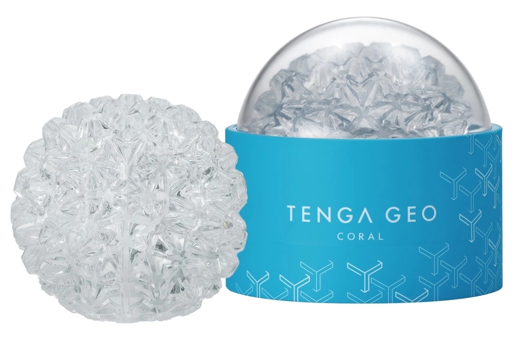 Tenga GEO CORAL – transparentna maszyna intymna, tekstura koralowa, wielokrotnego użytku