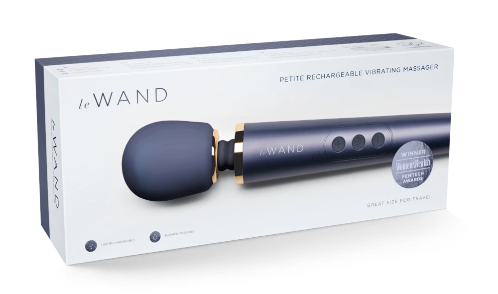 Le Wand Petite Navy – masażer osobisty, 6 trybów, kompaktowy rozmiar, blokada podróżna