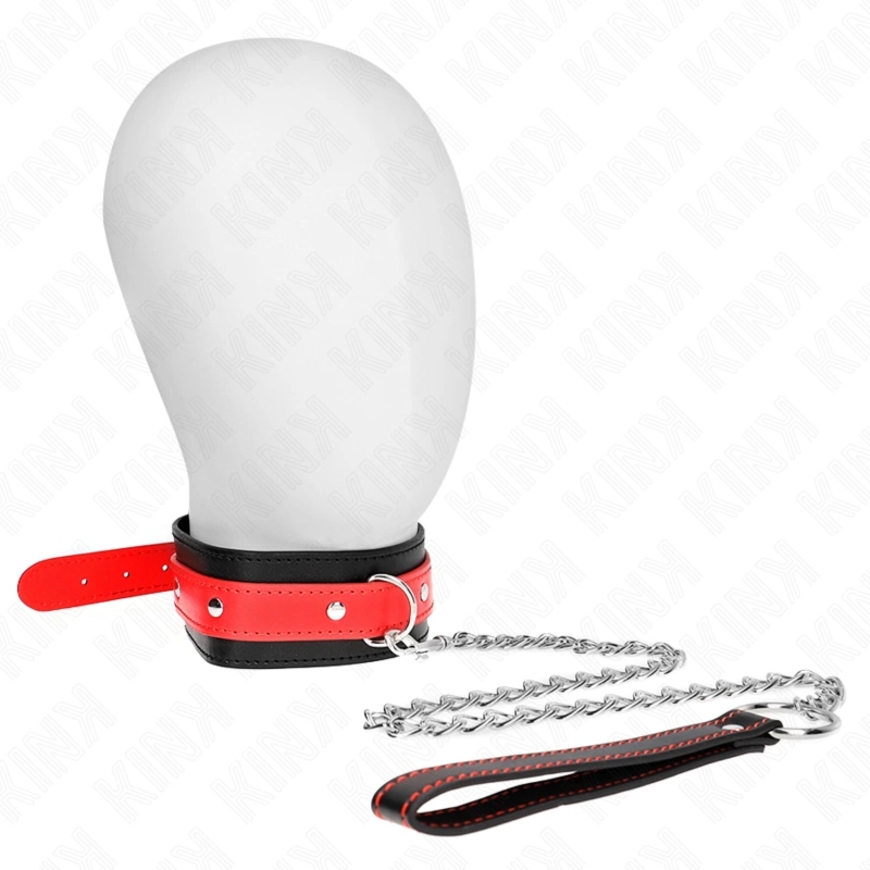 Kink Naszyjnik z regulowanym czerwonym paskiem 36-43 cm, długość 65 cm, szerokość 5 cm