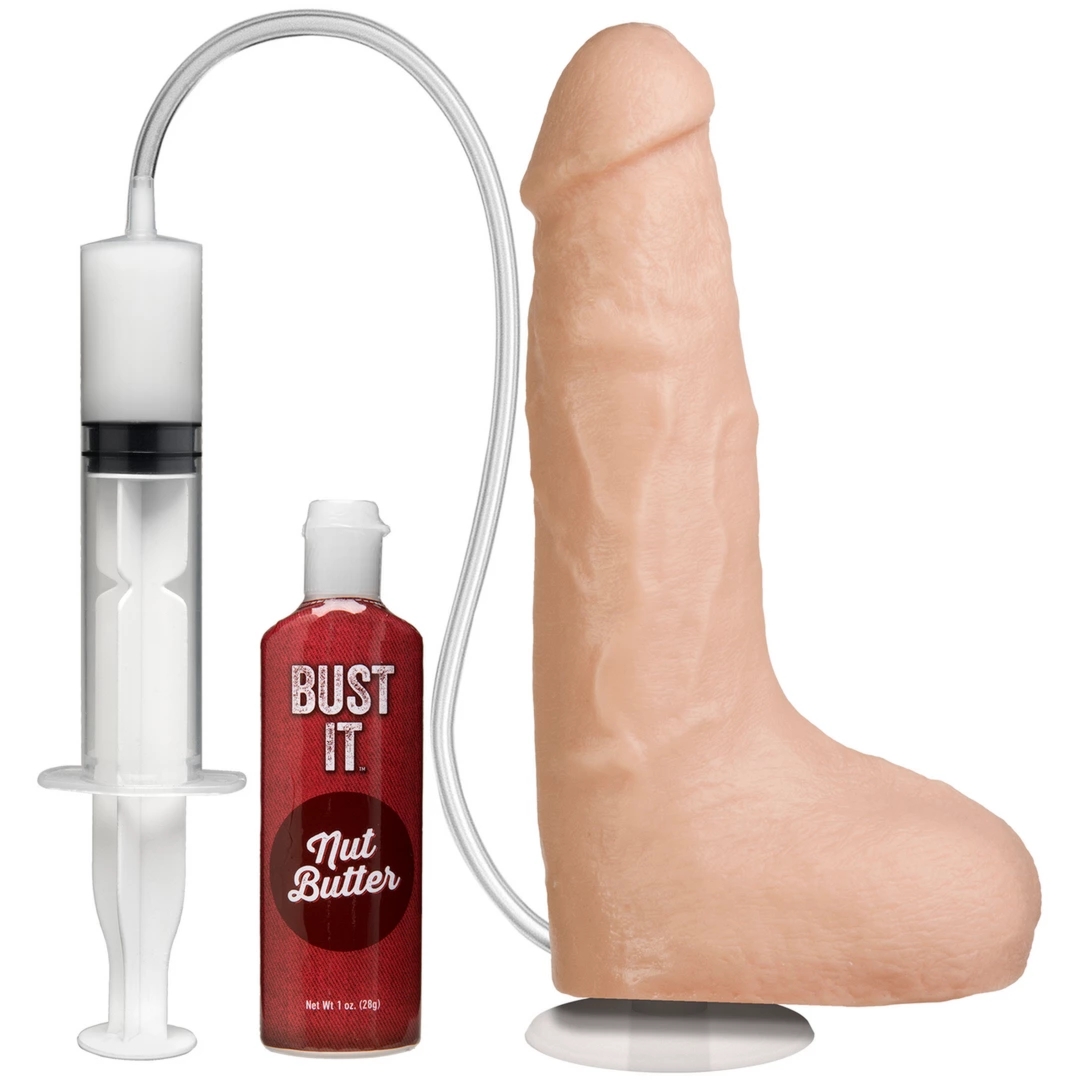 Doc Johnson Bust It 8.5" model z systemem wypływu 30 ml, ULTRASKYN, biały