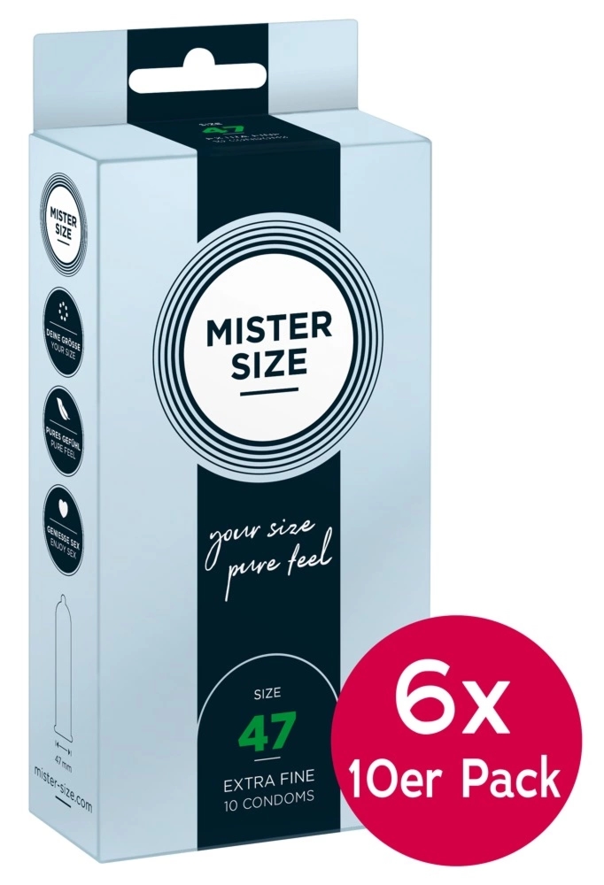 Mister Size 47mm ultra cienkie prezerwatywy 6x10 sztuk, anatomiczne, lateks