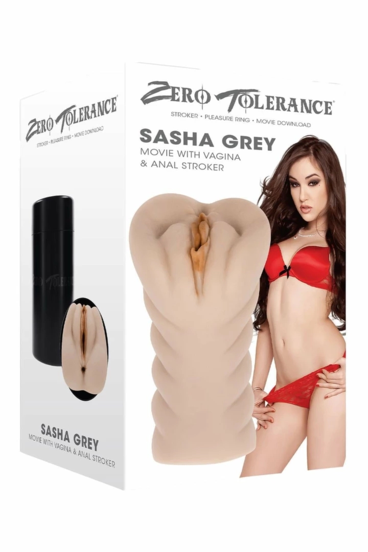 ZERO TOLERANCE Stroker Sasha Grey Light Flesh dwukanałowa maszyna intymna TPR, wodoodporna, ABS
