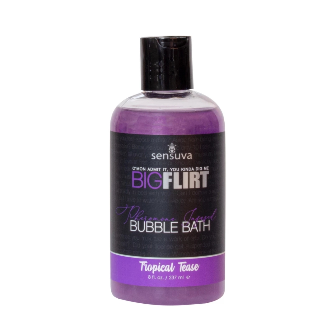 Sensuva Big Flirt Tropical Tease – płyn do kąpieli z feromonami, 237ml, tropikalny zapach