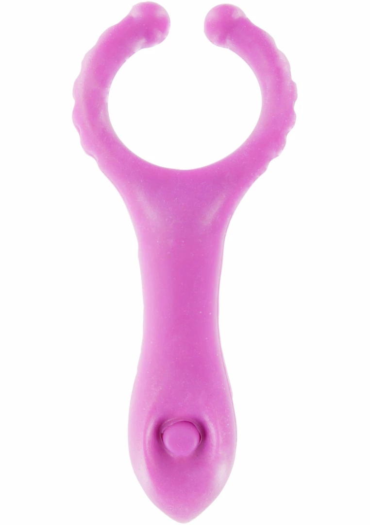 ToyJoy Vibrating Clit-Stim C-Ring – silikonowy pierścień wibrujący z wypustkami, czarny