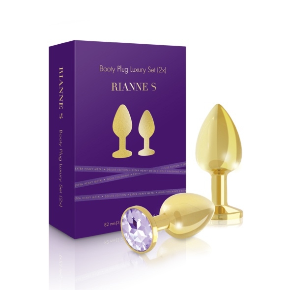 SexShop - Luksusowe złote plugi analne - Rianne S Booty Plug Luxury Set 2x Gold