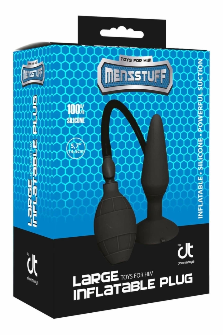 MENZSTUFF Large Inflatable Plug – anatomiczny model z pompką, przyssawką i regulacją rozmiaru