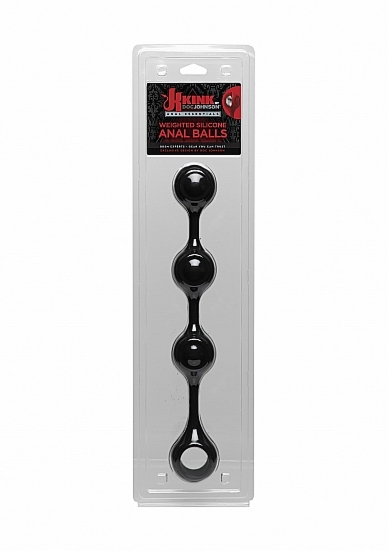 Silikonowe Kulki Analne - Anal Essentials Weighted Silicone Anal Balls - Black - 2401-57-CD
