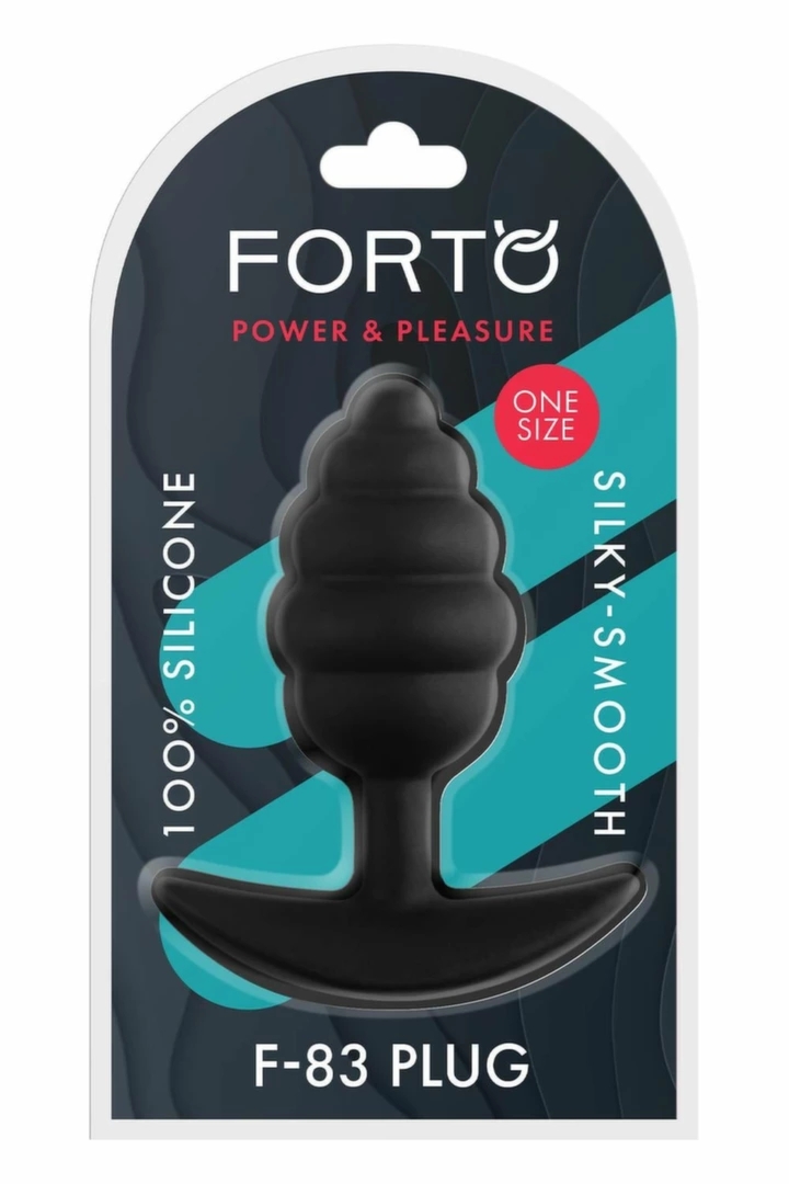 FORTO F-83 SPIR PLUG BLACK silikonowy anatomiczny korek spiralny, średni, czarny