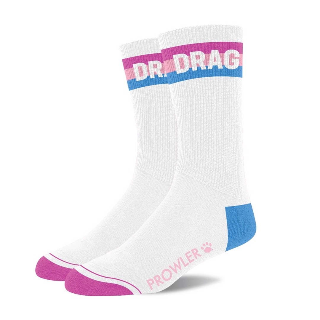 Prowler RED Drag Socks - czerwone skarpety z napisem DRAG, unisex, logo łapy