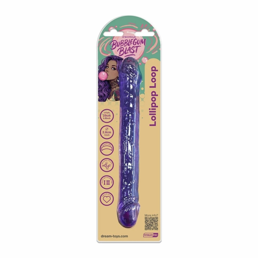 Bubblegum Blast Lollipop Loop Purple Classic Jelly 25cm elastyczny model dwustronny TPE