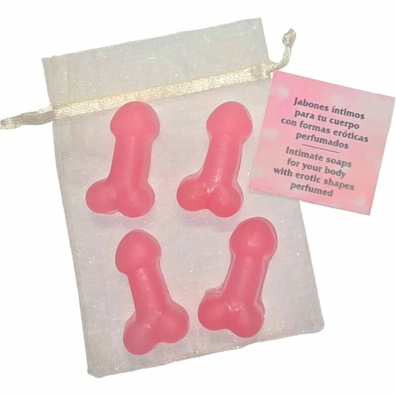 Diablo Picante zestaw 4 mini mydełek perfumowanych różowych – dekoracyjny akcent imprezowy