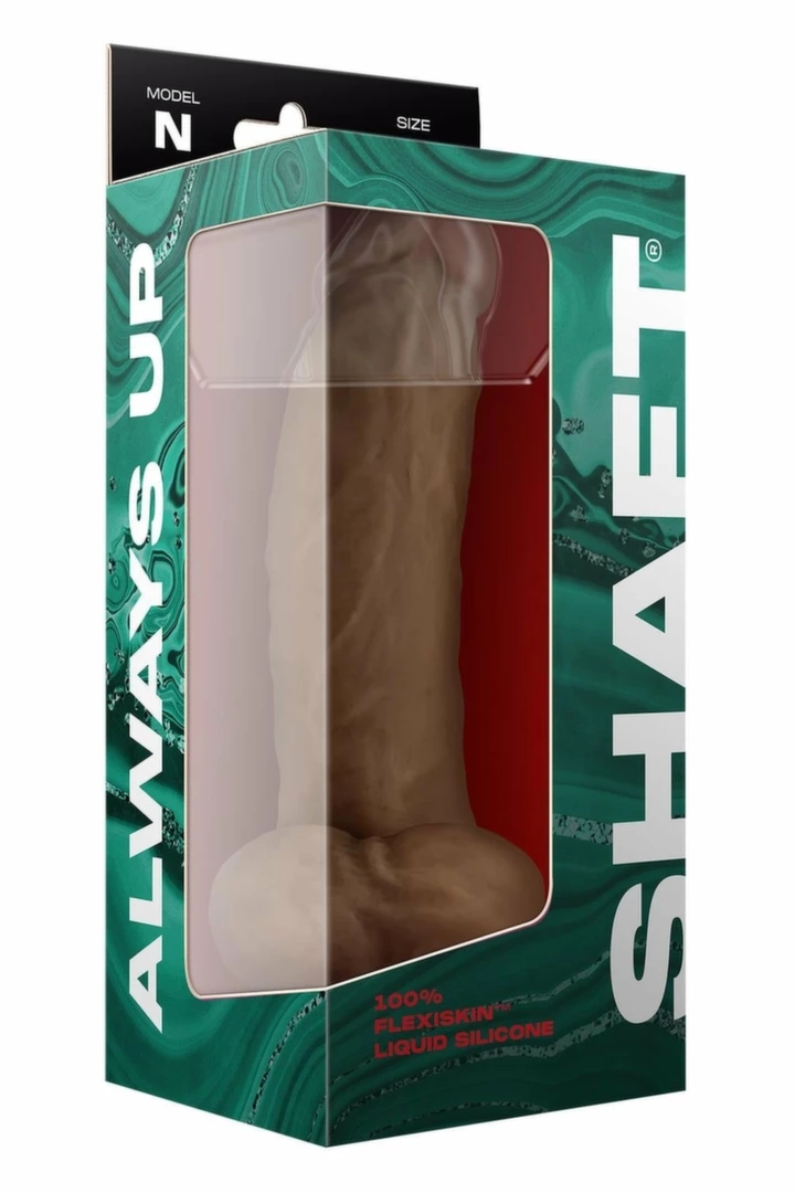 SHAFT Model N 24,1 cm Liquid Silicone – anatomiczny model z przyssawką, Oak, Flexiskin™