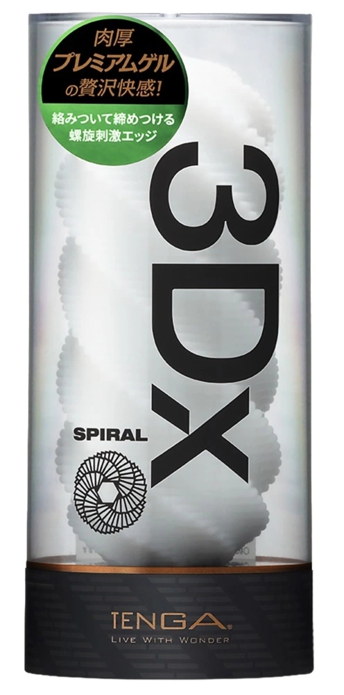 Tenga 3Dx SPIRAL maszyna intymna spiralna tekstura 3D, elastomer, 14,5 cm