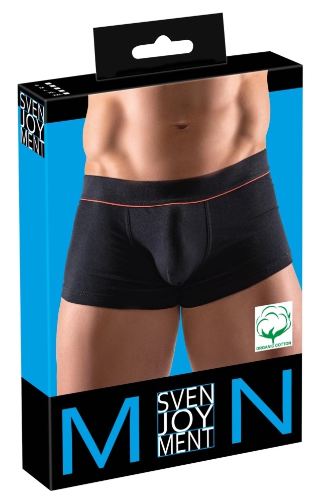 Svenjoyment Bokserki Męskie S Czarny Czerwony Pasek Bawełna Organic Oeko-Tex
