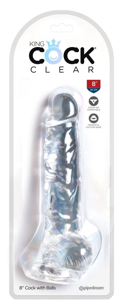 Pipedream King Cock Clear 20 cm – transparentny model anatomiczny z przyssawką, TPE