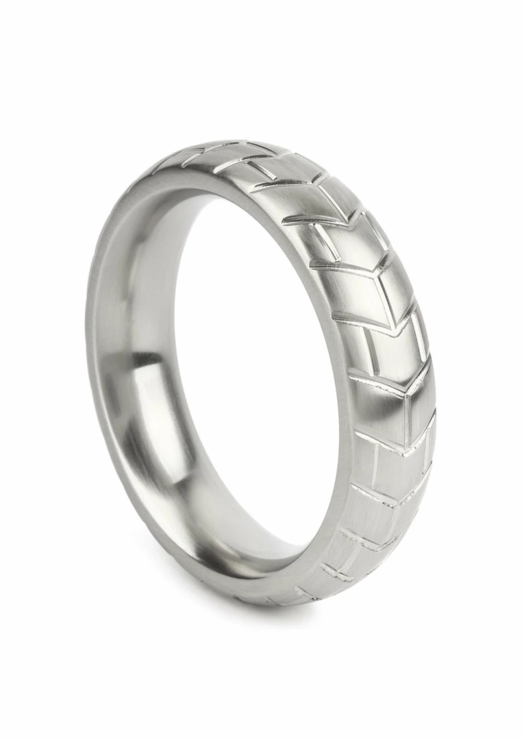 Mr. Steel MeGa Tire C-Ring Satin 55mm stalowy pierścień oponowy, satynowe wykończenie, anatomiczny